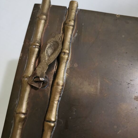 Unmarked Metal Trinket Box with attached Lid 5"x 5" x 5" - Picture 8 of 13